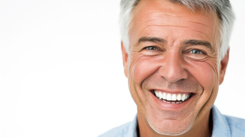 Portrait of handsome senior man with nice teeth